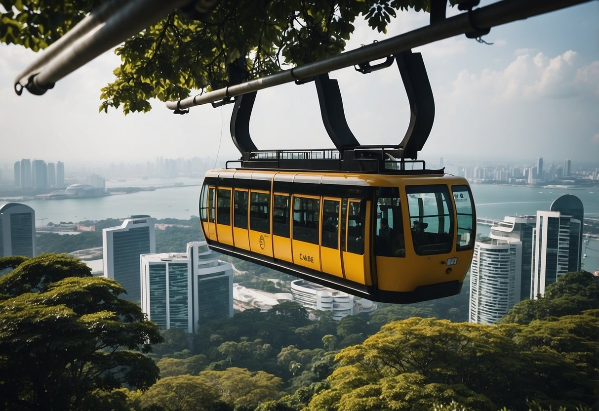 A cable car station in Singapore provides visitor information and services