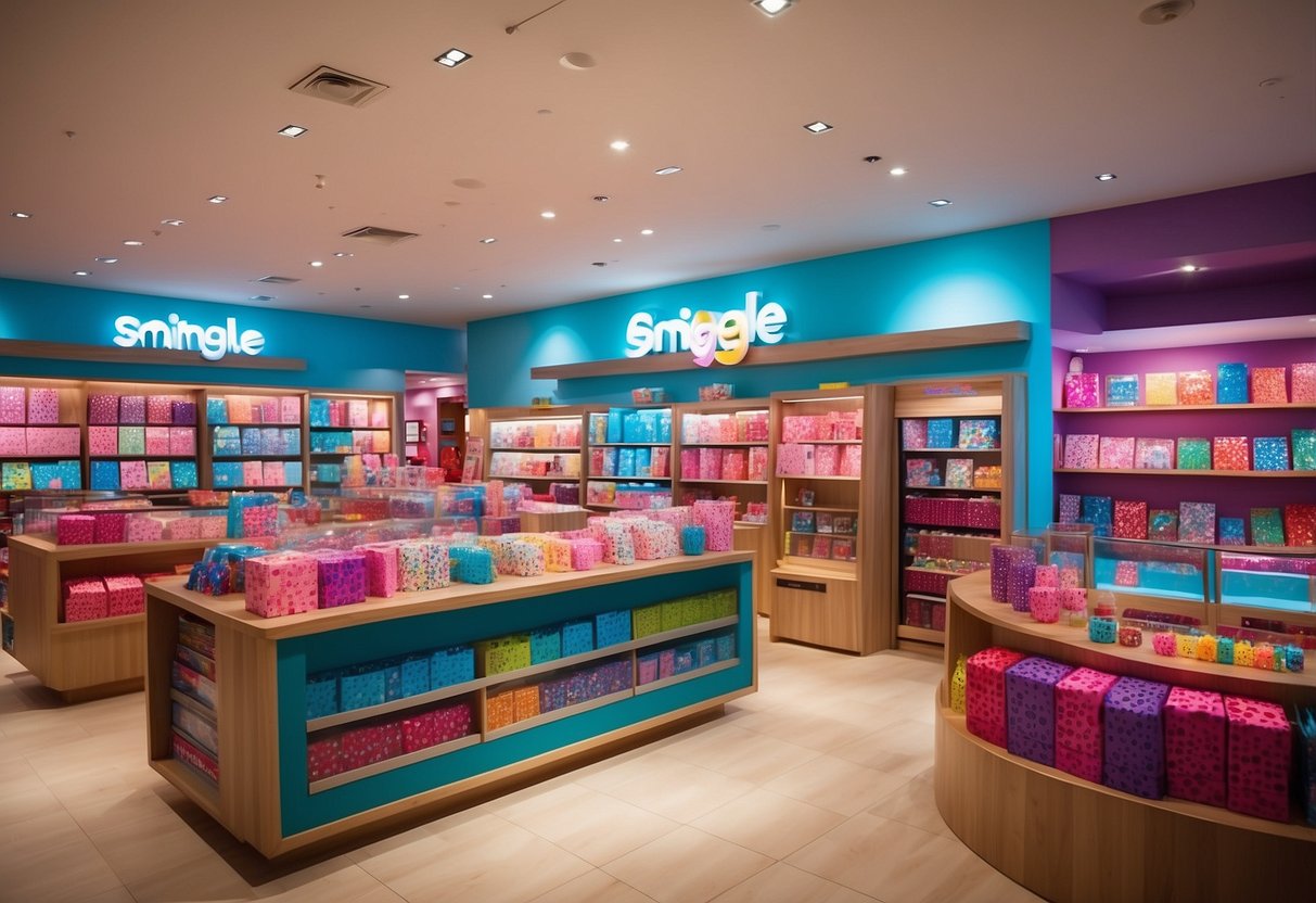Colorful Smiggle store in Singapore, with vibrant displays of stationery and accessories, inviting customers inside