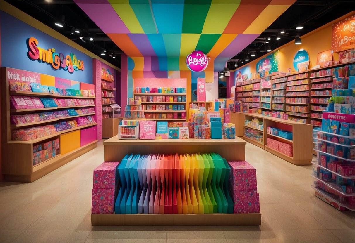 A colorful display of Smiggle Singapore's frequently asked questions, with vibrant stationery and playful illustrations