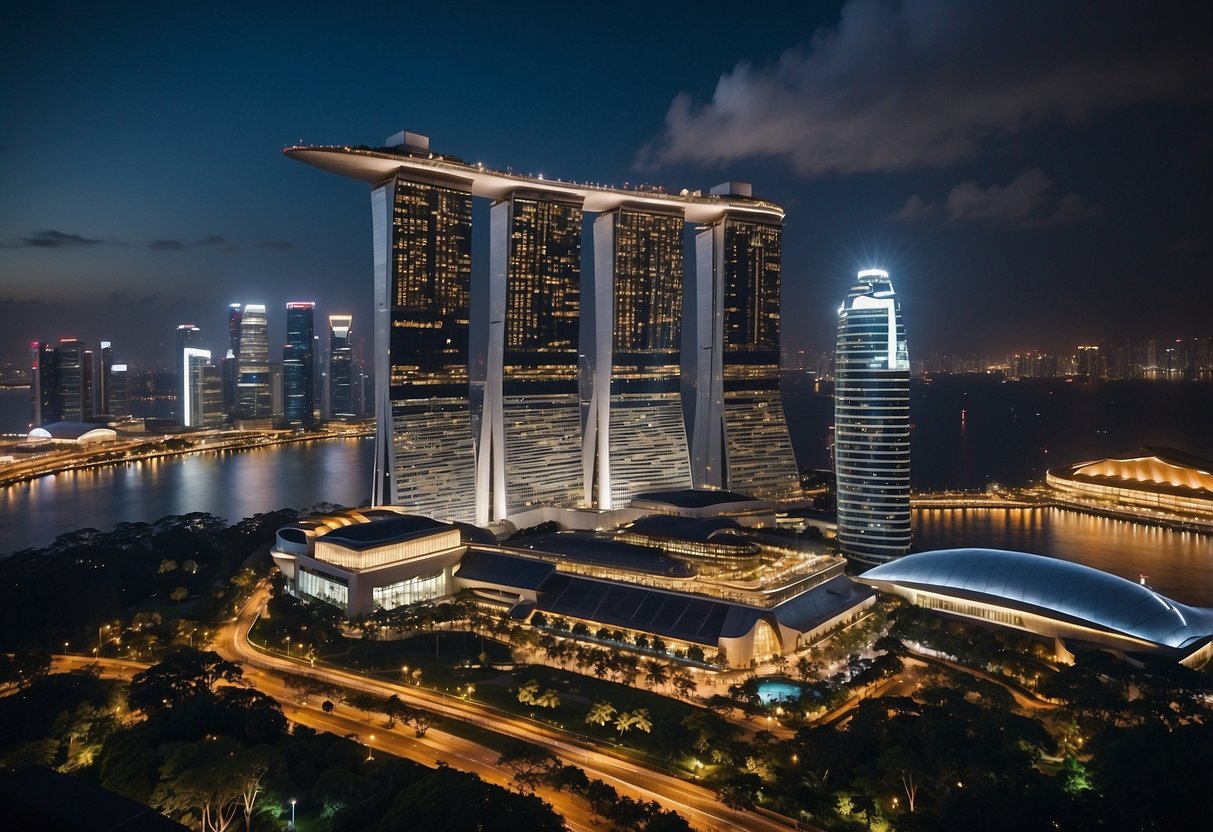 The iconic skyline of Singapore featuring the majestic Hamilton Hotel towering over the city's modern architecture