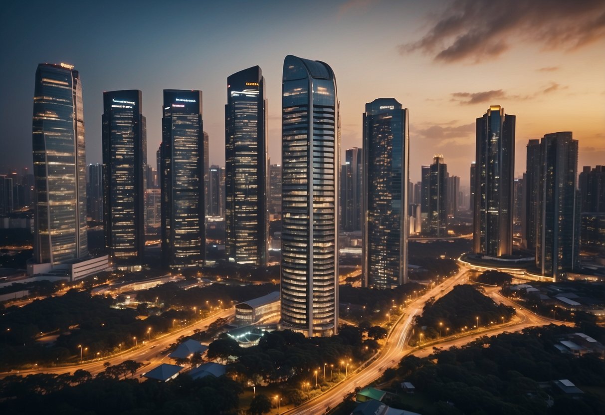 An urban landscape with modern skyscrapers and bustling streets in District 9, The Light Cairnhill, Singapore