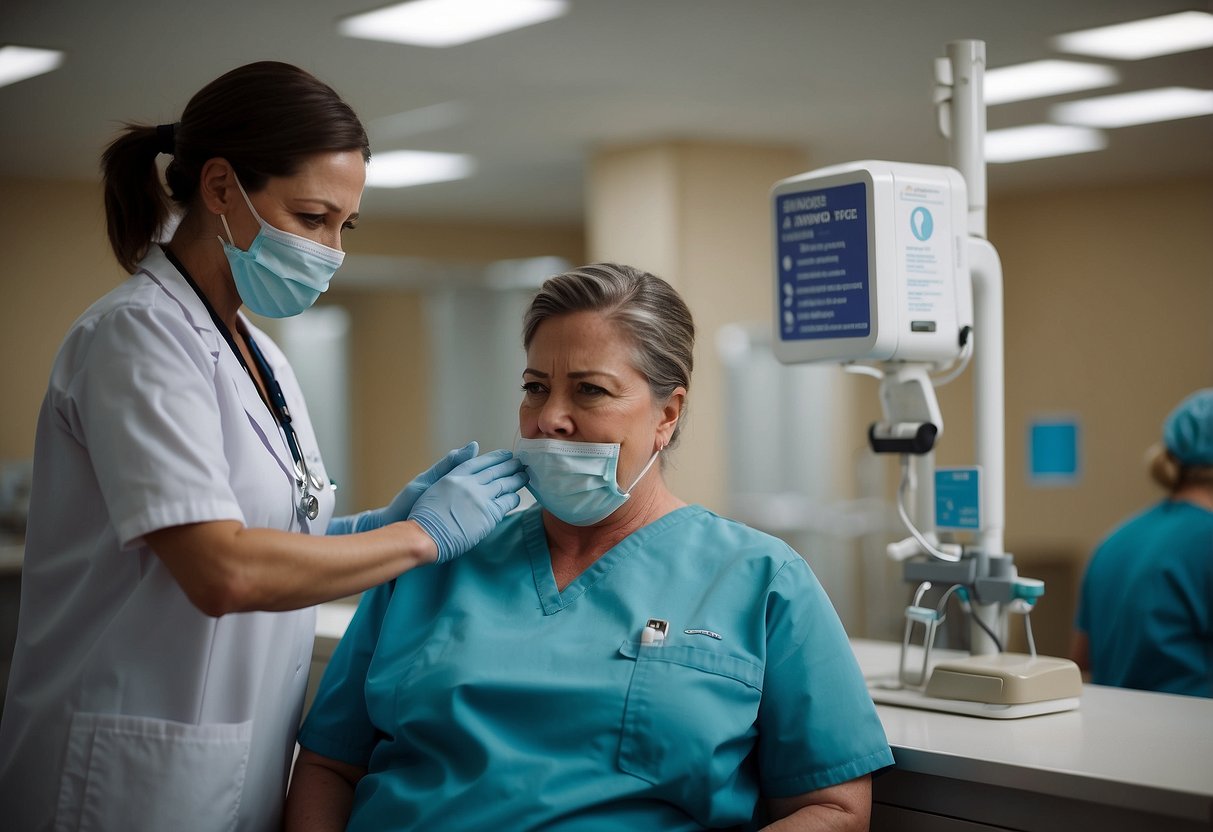 A nurse administers a Sinovac vaccine in a well-lit clinic with clear signage and accessible facilities
