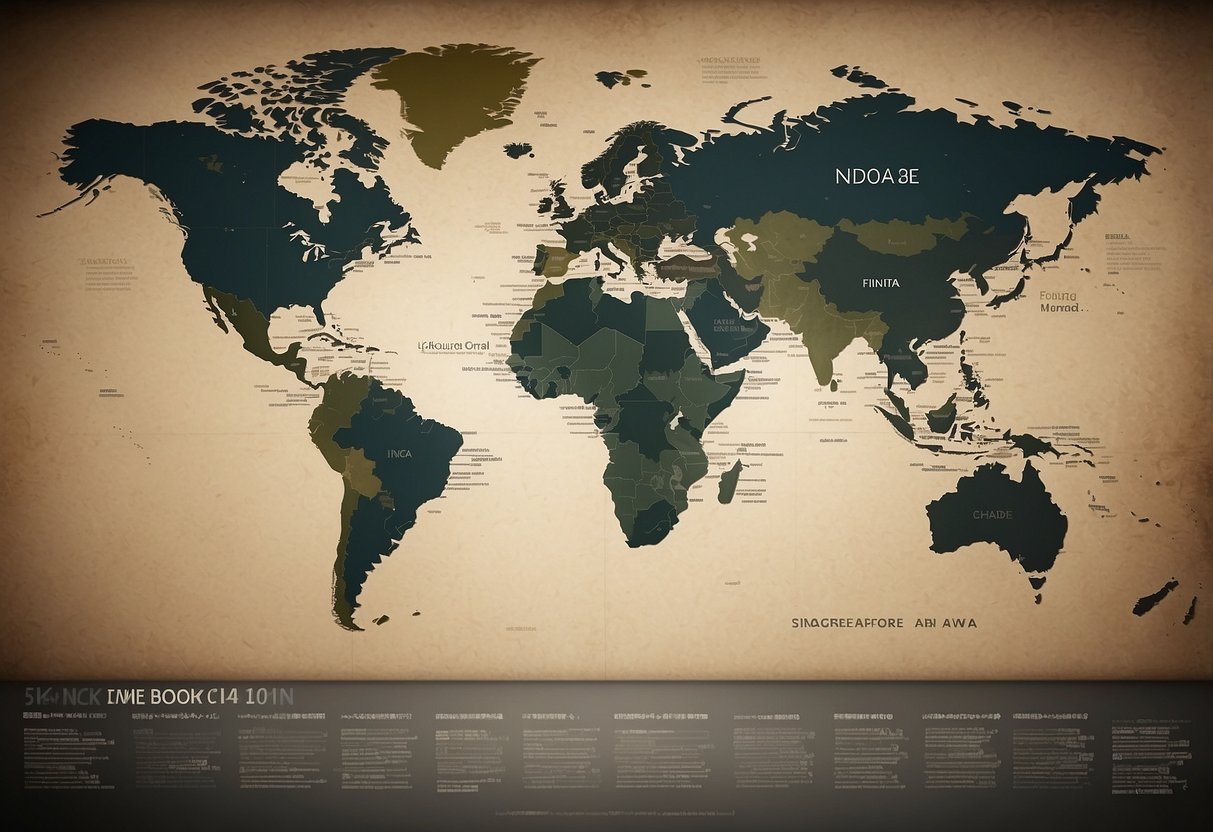 A map of Singapore and Indonesia with a list of frequently asked questions hovering above, representing the exchange of information between the two countries