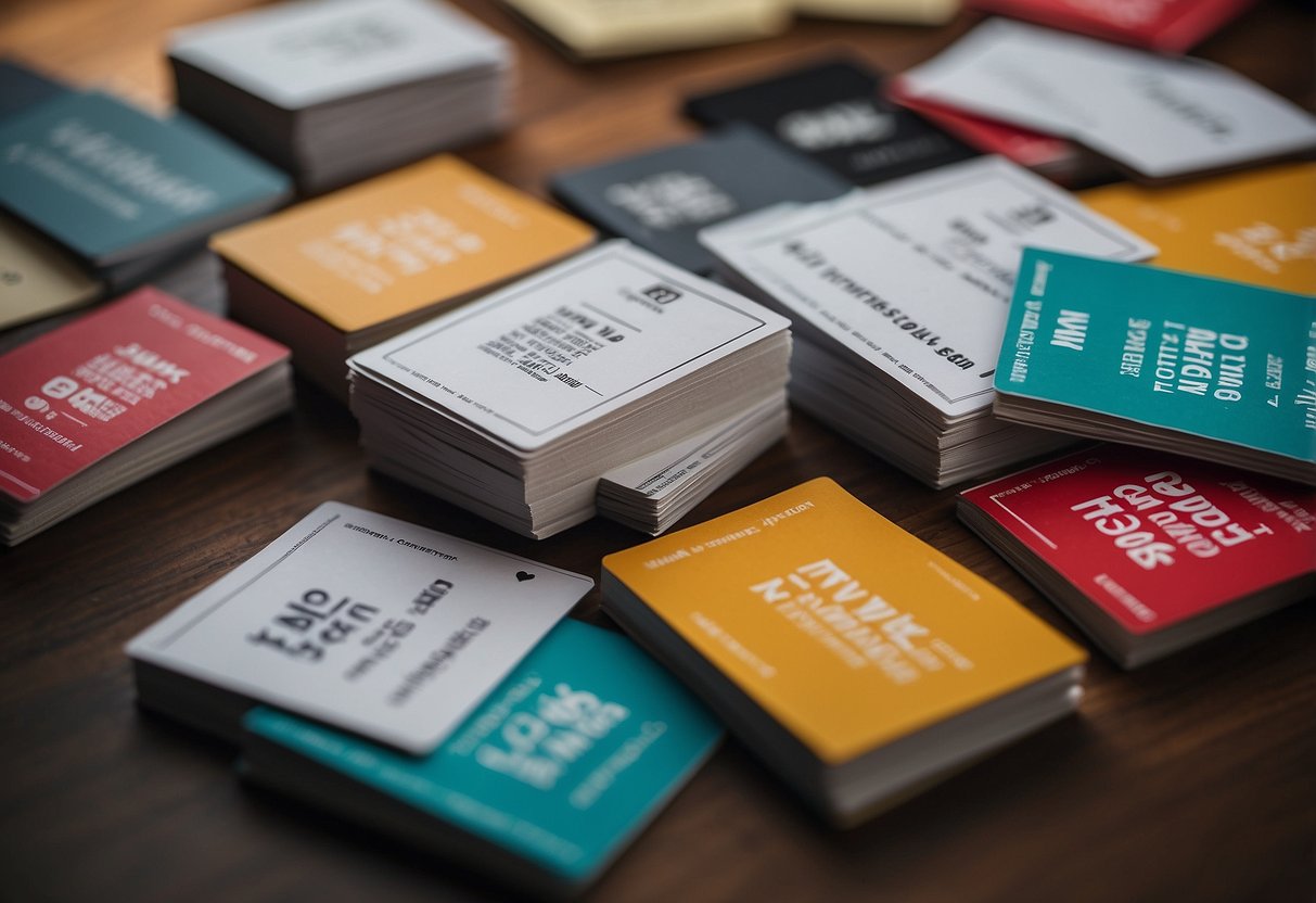 A stack of FAQ cards with "Minari Singapore" printed on them, surrounded by a diverse group of people