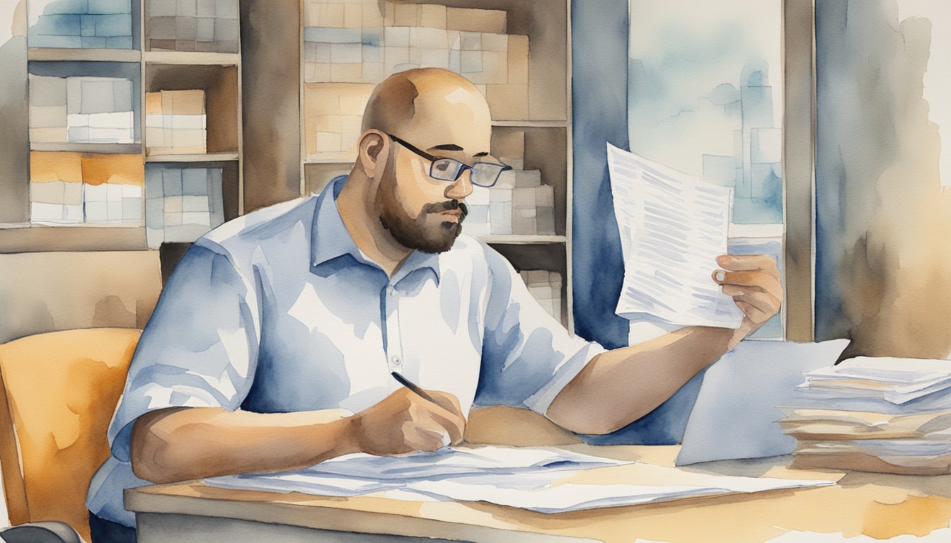 An employee receiving short-term disability paperwork from HR