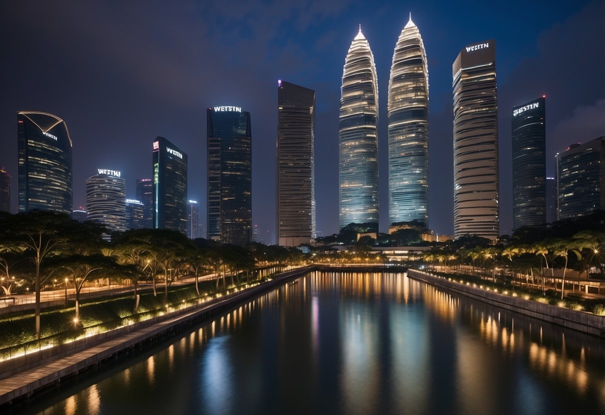 The Westin Singapore overlooks the marina with Asia Square Tower 2 in the backdrop, creating a stunning cityscape
