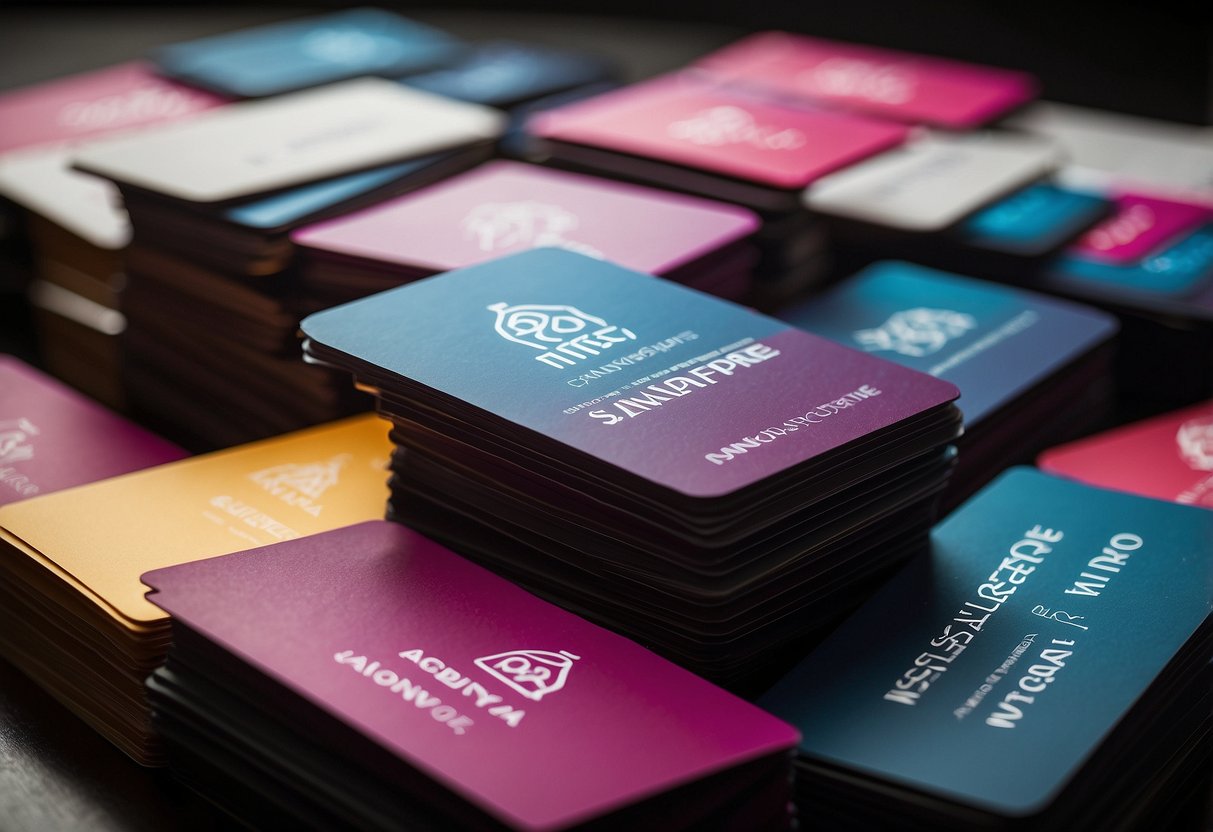 A stack of FAQ cards with "La Senza Singapore" logo, surrounded by customer inquiries and a helpful staff member
