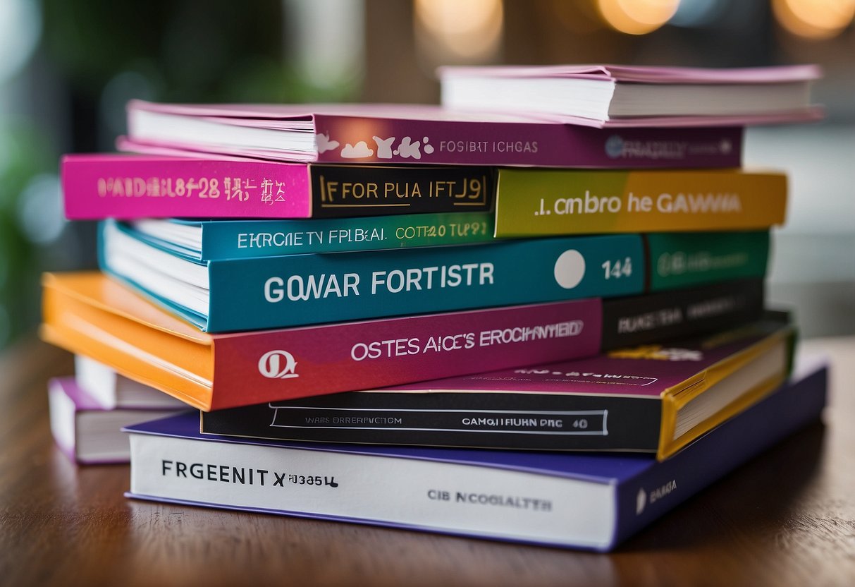 A stack of colorful brochures with "Frequently Asked Questions ogawa singapore" printed on them