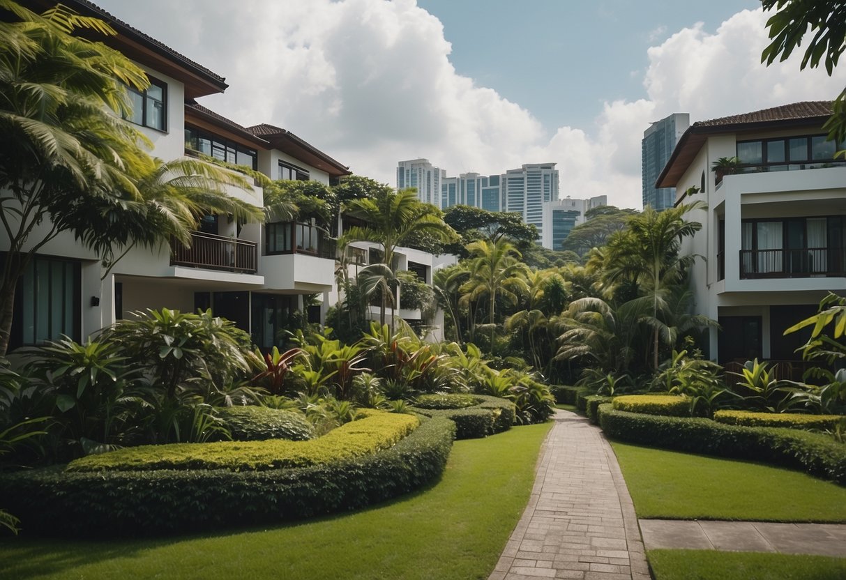 A serene neighborhood in Shelford Road, Singapore, with lush greenery, modern amenities, and a vibrant lifestyle