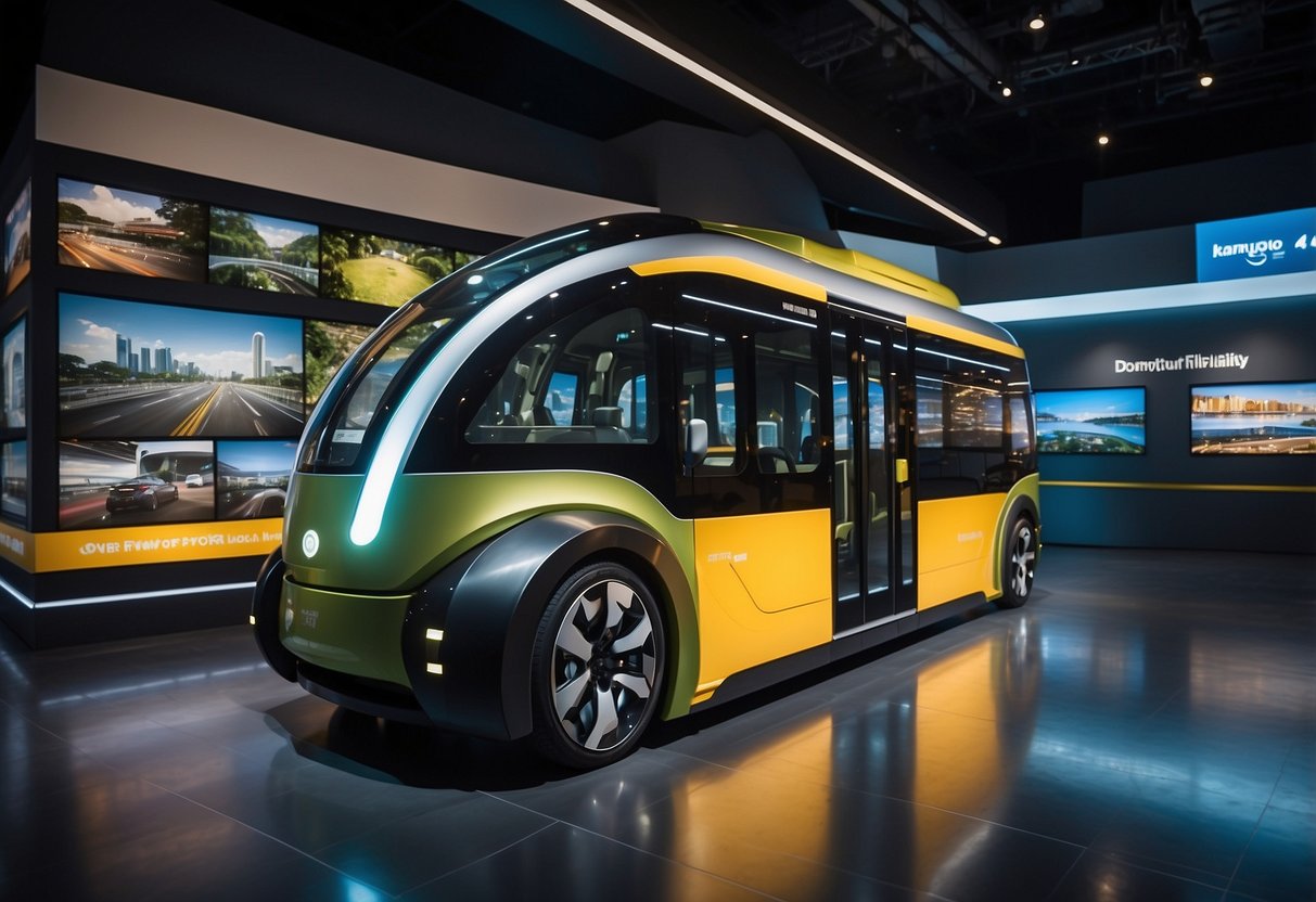 The Singapore Mobility Gallery showcases various transportation modes, including futuristic vehicles and interactive displays
