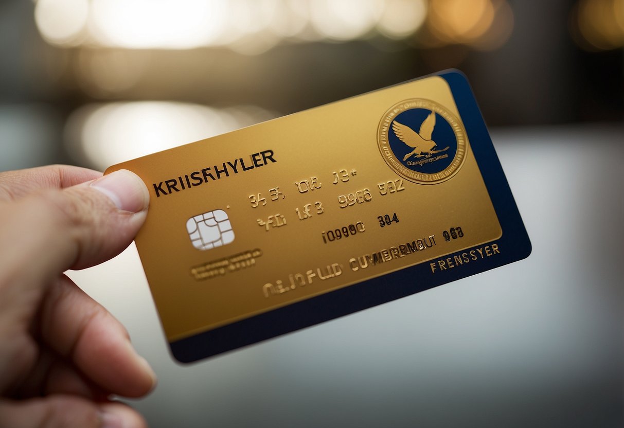 A close-up of a KrisFlyer membership card with the Singapore Airlines logo and the words "KrisFlyer Membership Overview" prominently displayed