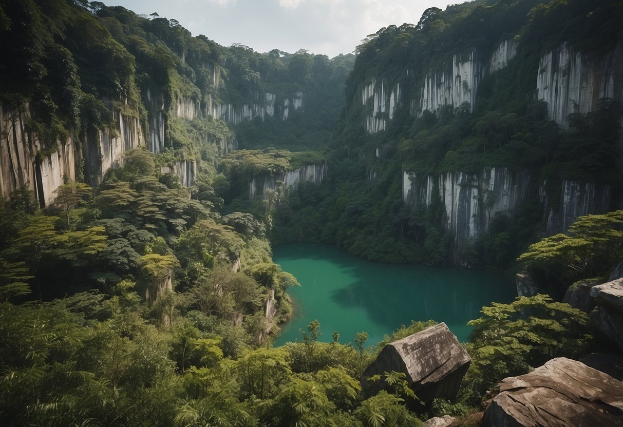 The Singapore Quarry, surrounded by lush greenery, reflects the area's rich history and ecological diversity