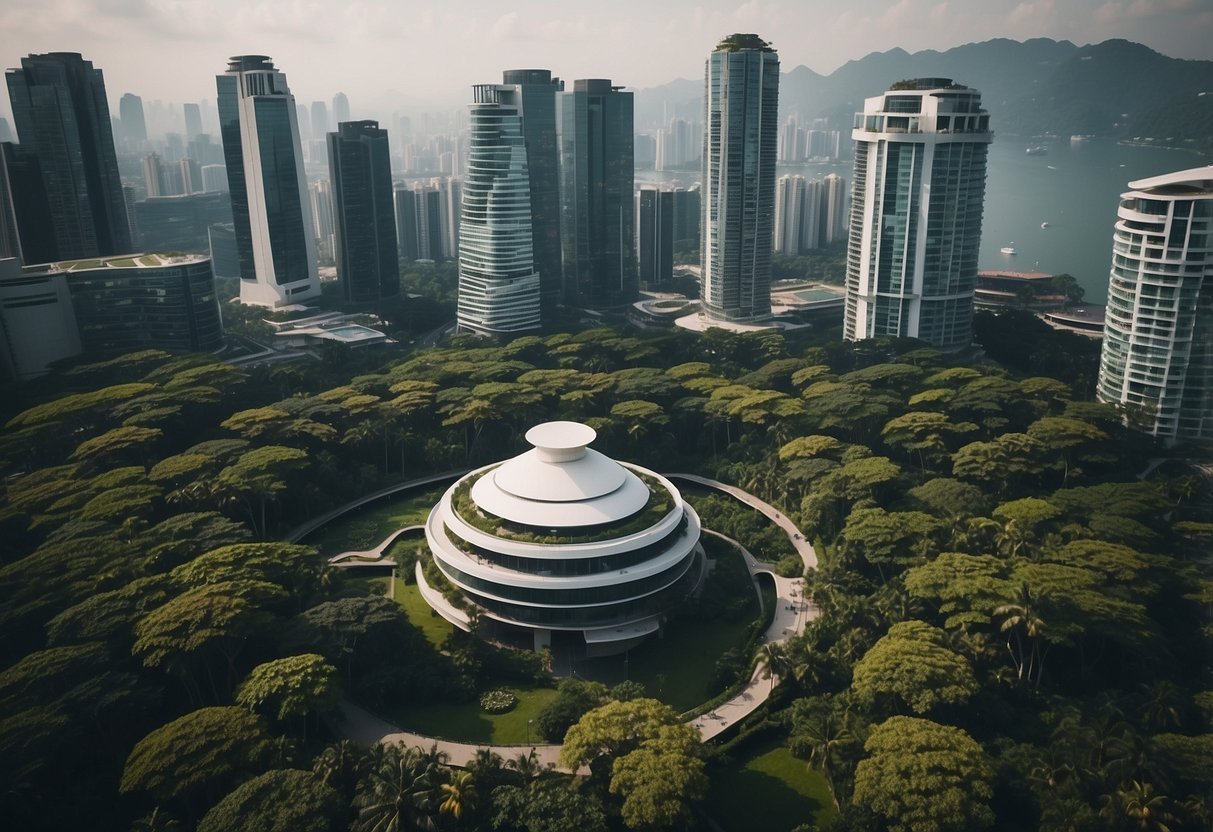 Aerial view of Porter Singapore with modern architecture and lush greenery