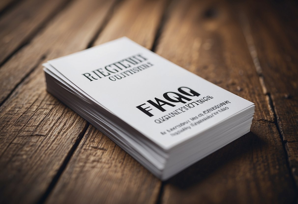 A stack of FAQ cards with the "Frequently Asked Questions" logo, against a clean, modern background