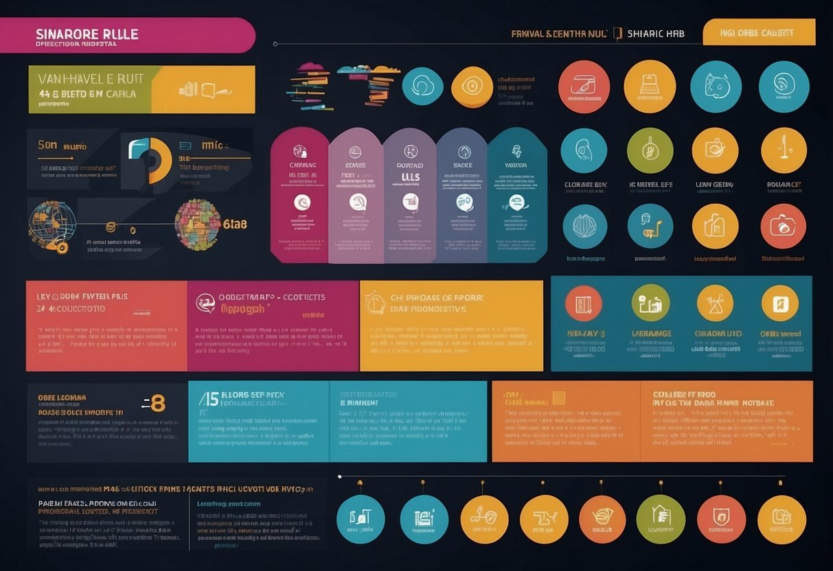 A colorful infographic displaying the updated phase 3 rules in Singapore, with clear and easy-to-read text, and relevant icons for each rule