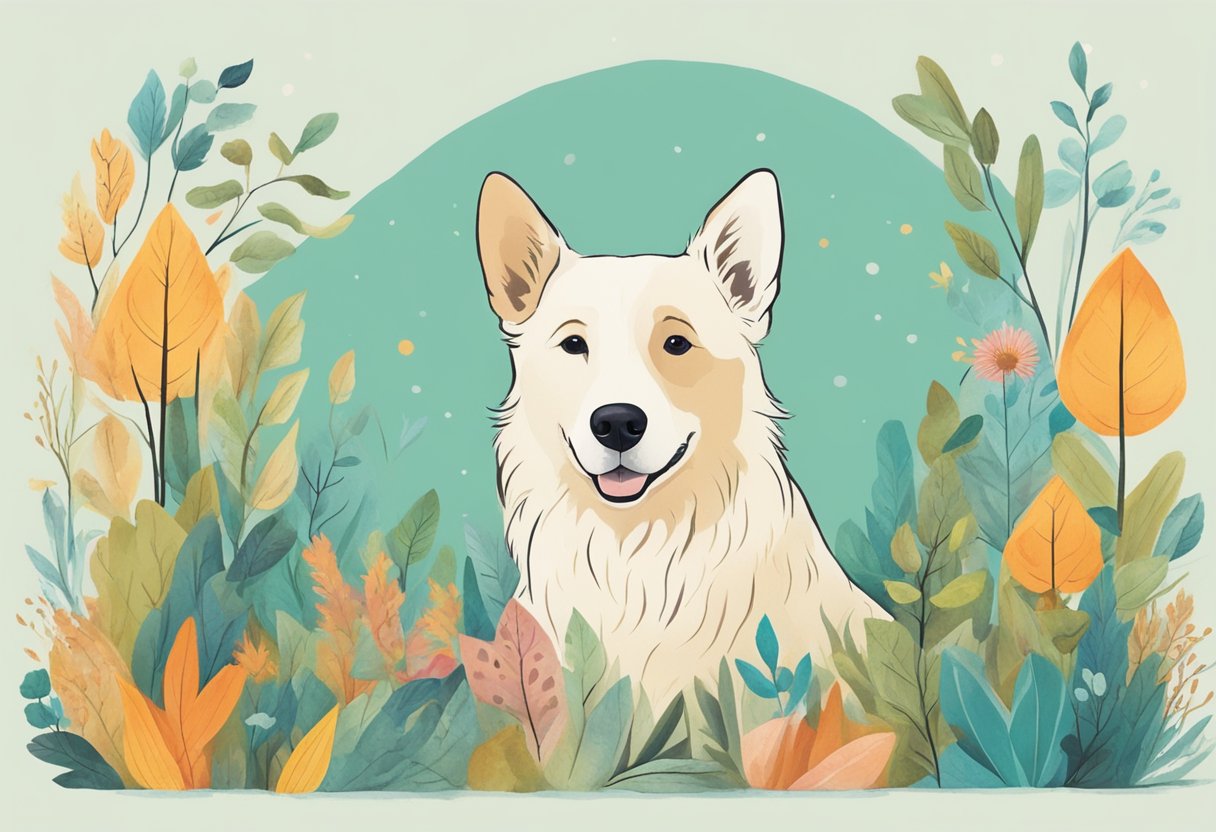 The vibrant colors of the natural world surround a playful dog, inspiring names like Willow, Rusty, and Sage
