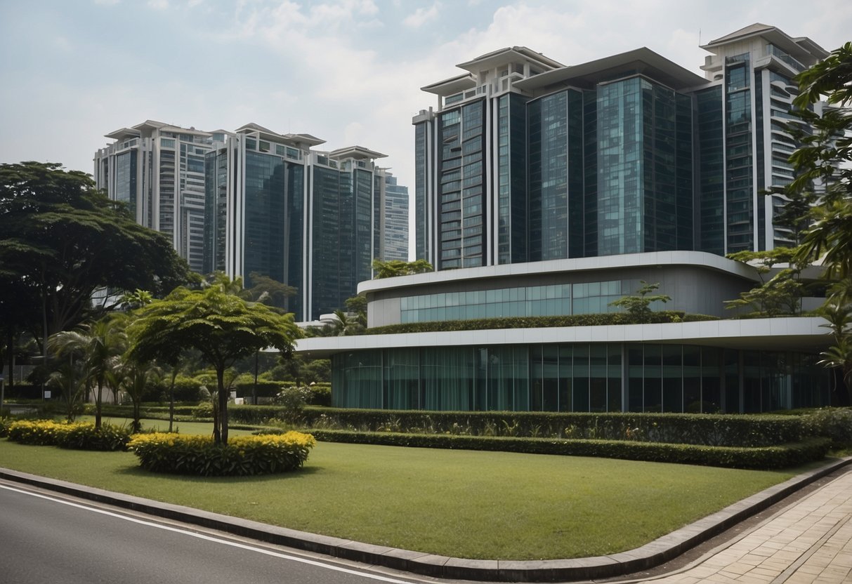 A modern building with the address "9 Sentul Cres SAFRA Punggol Singapore 828654" displayed prominently
