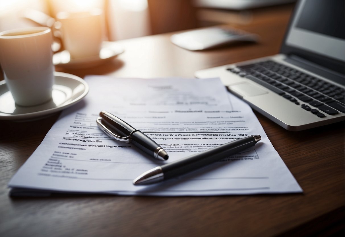 A stack of papers labeled "Frequently Asked Questions cpa singapore" with a computer and a pen on a desk