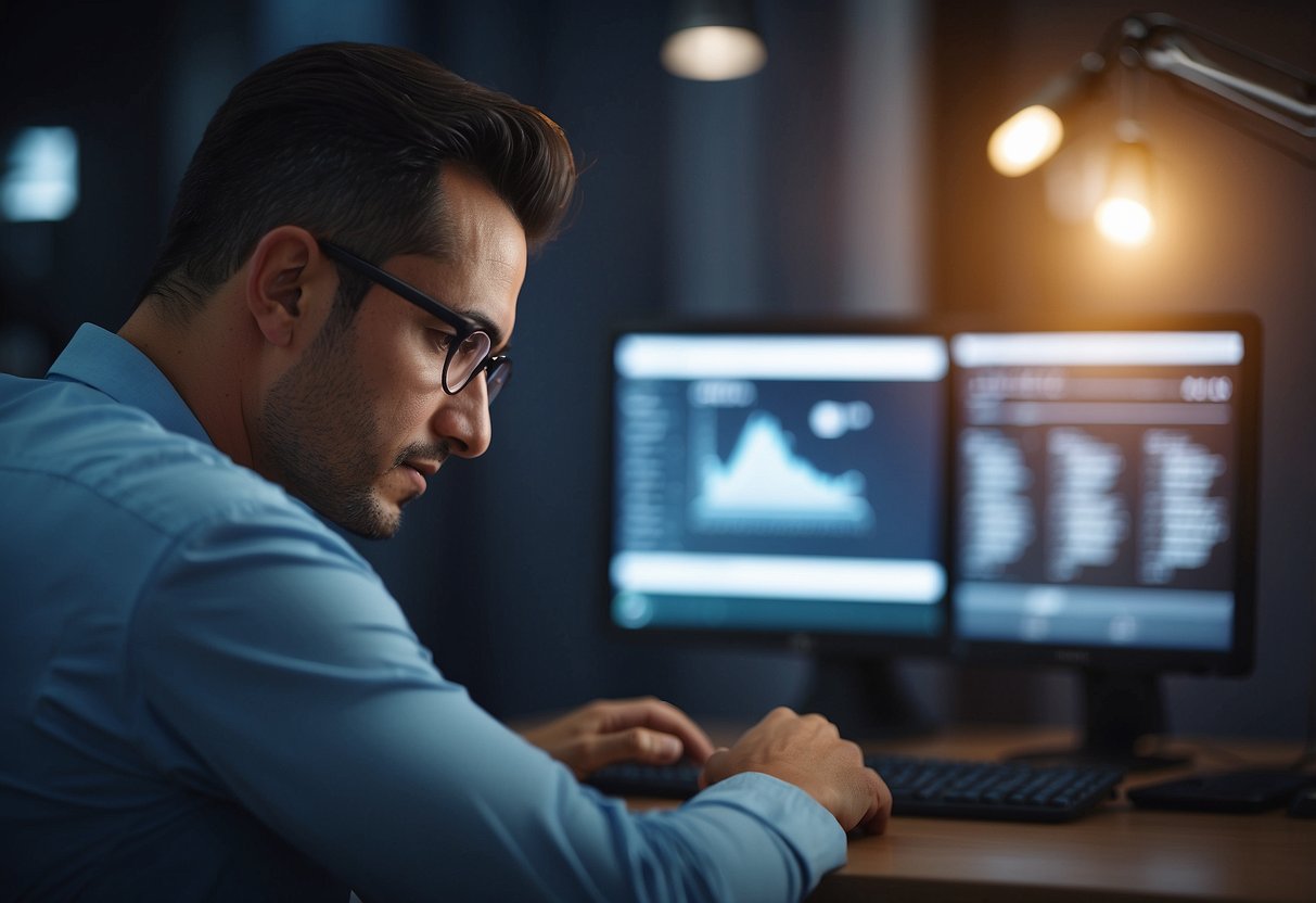 A person researching clinics online, reading reviews, and scheduling a consultation for a hair transplant in Singapore