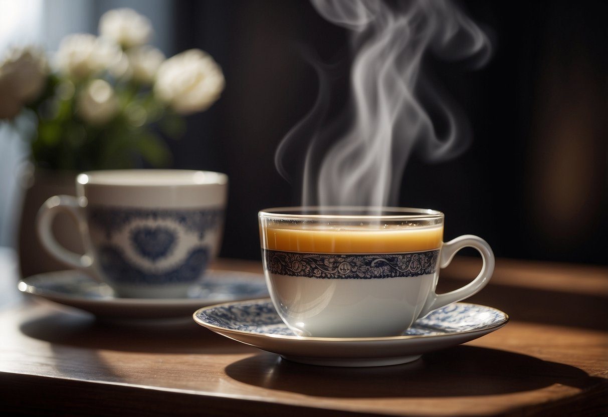 A steaming cup of Earl Grey sits beside other tea varieties, with a sense of elegance and sophistication