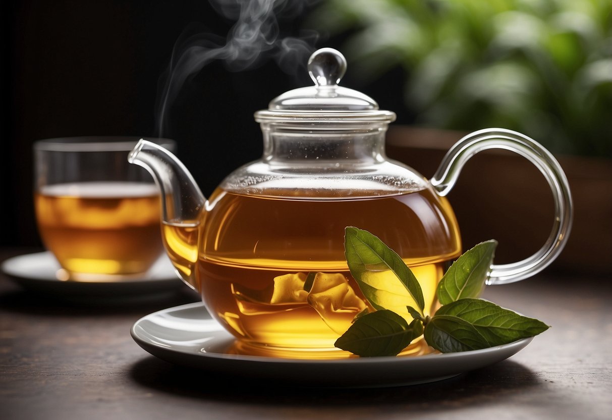 A teapot pours fragrant bergamot oil into loose tea leaves, creating the iconic blend of Earl Grey