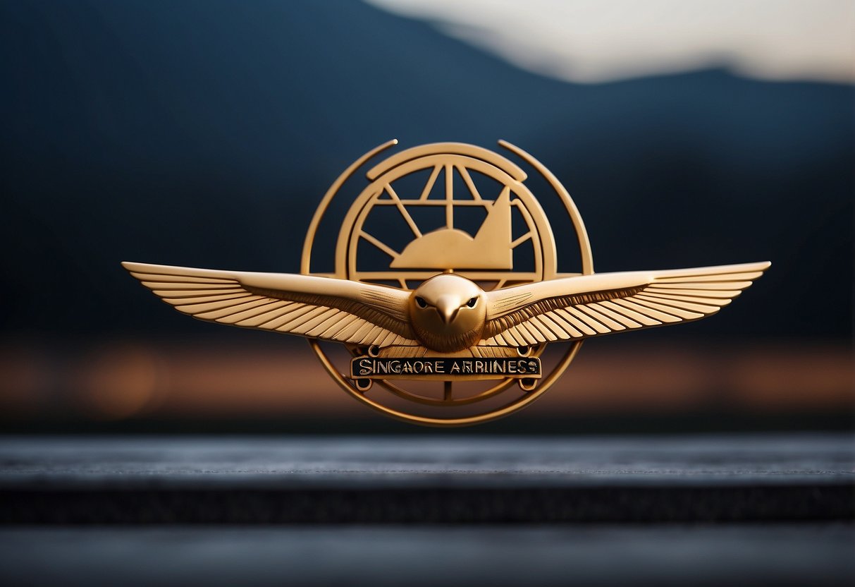 A series of logos, from the original bird to the current bird in flight, with "Singapore Airlines" text