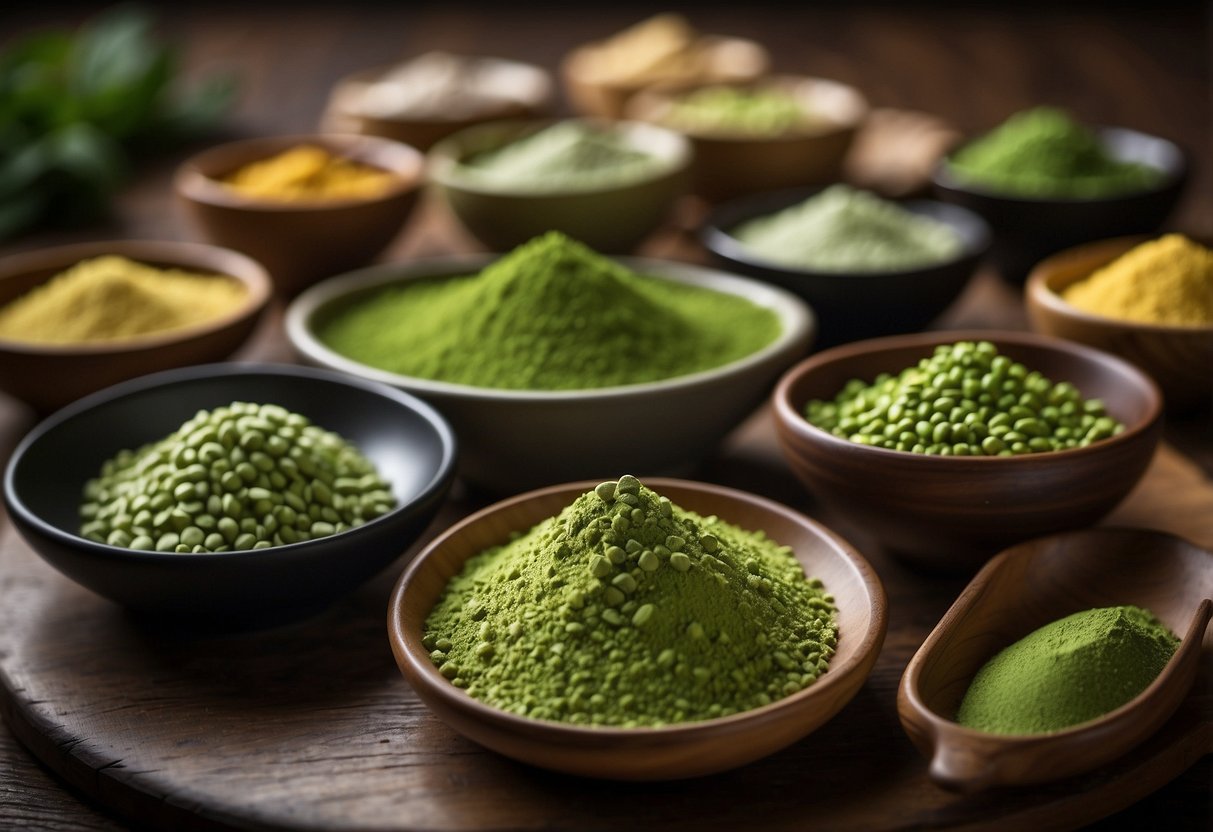 A variety of matcha quality indicators: color, texture, aroma, and taste