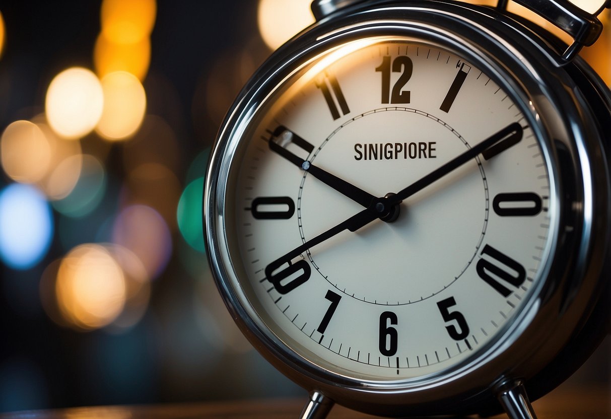 A clock showing 9pm with "ET" and "Singapore" labels