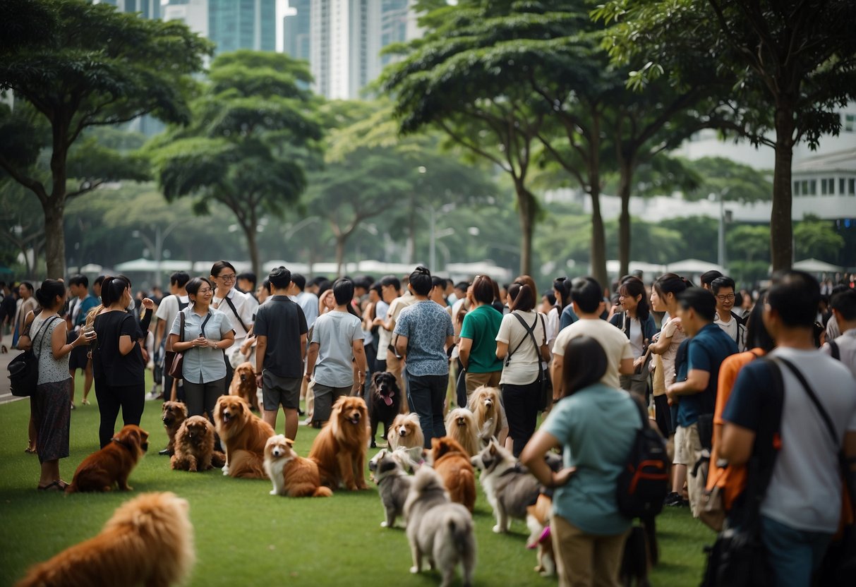 Animal lovers gather at the league in Singapore, asking questions and seeking information about their furry friends