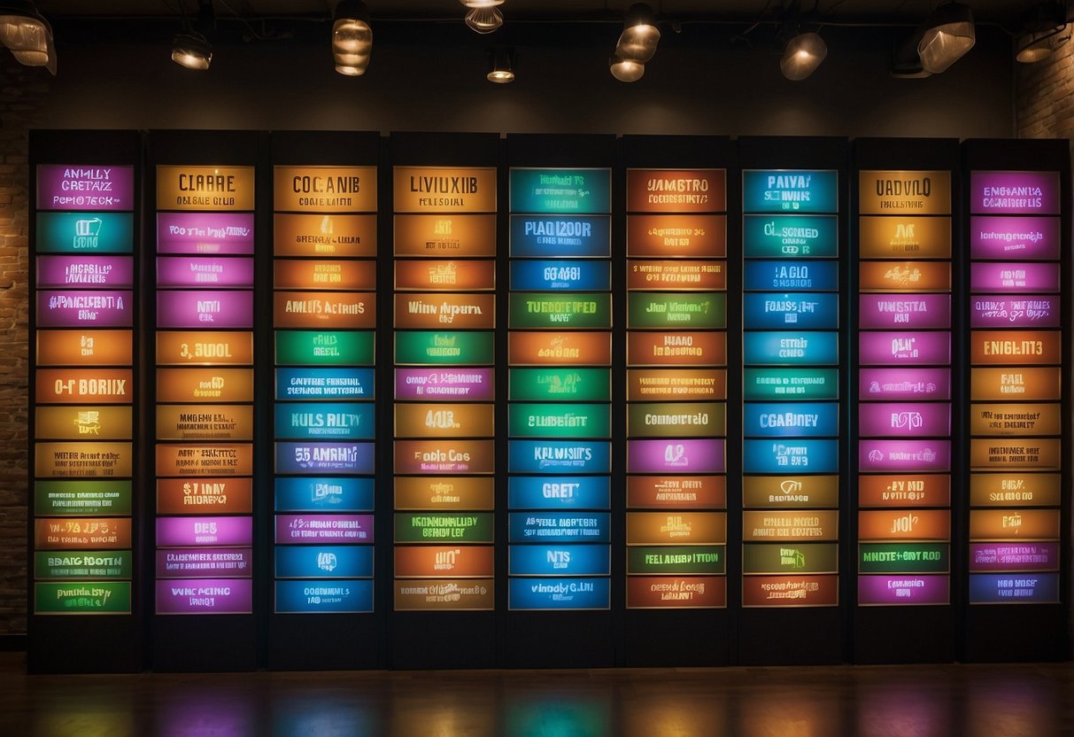 A colorful display of "Frequently Asked Questions" signs at Brix Singapore