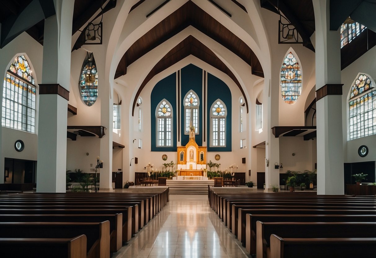 The church of the Holy Family in Singapore stands tall with its modern yet traditional architectural design, showcasing a blend of history and spirituality