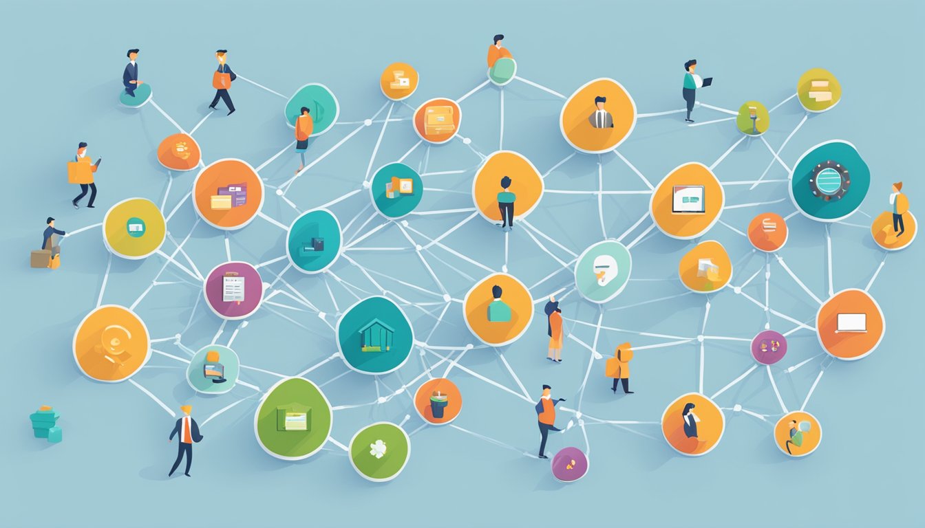 A network of interconnected businesses expanding and growing through affiliate marketing