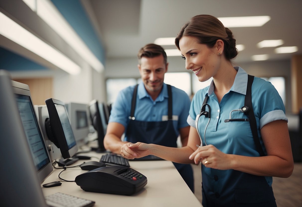 A customer service representative assists a client with a pest control issue, providing friendly and efficient support