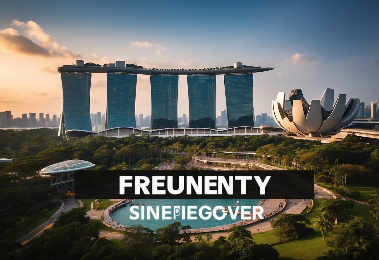 Tourism voucher logo with Singapore landmarks in background. Text "Frequently Asked Questions" in bold font