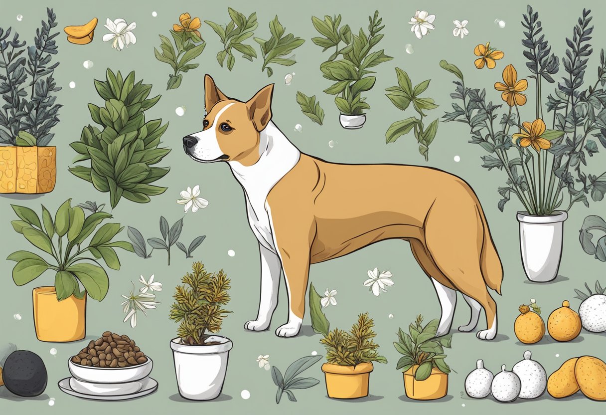 Anise plant surrounded by dog products. No dogs.