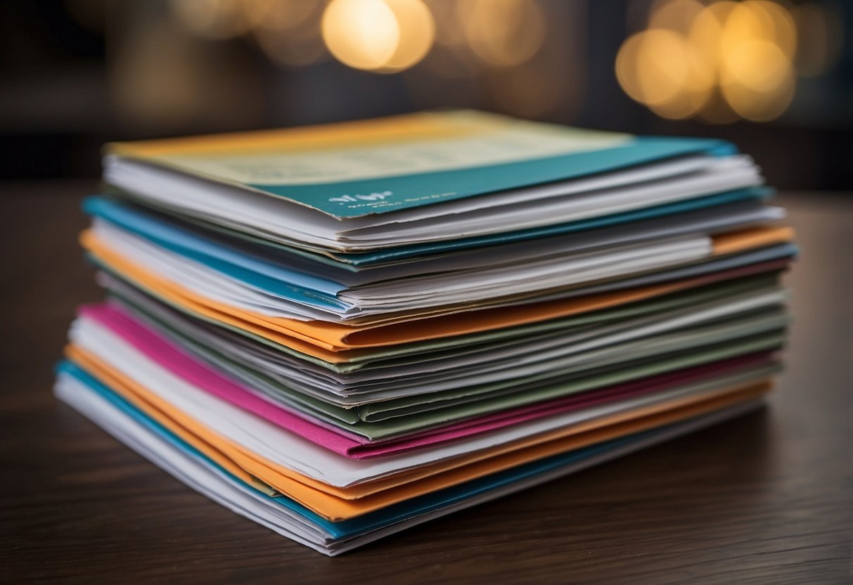 A stack of FAQ brochures with "Frequently Asked Questions dfs singapore" prominently displayed on top