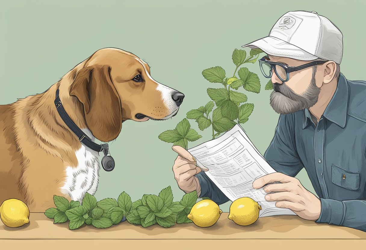 Dog and owner reviewing lemon balm benefits, exploring if it’s safe for dogs.