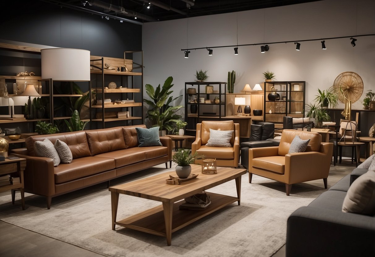 A wide array of furniture displayed in a spacious showroom, with various styles and designs to choose from