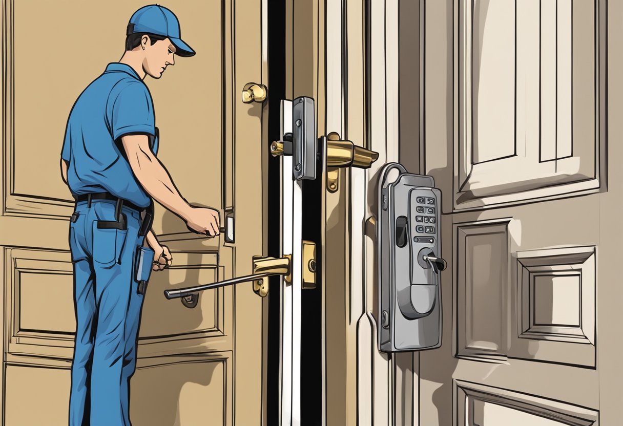 A locksmith swiftly changes a lock on a door in Milton, FL