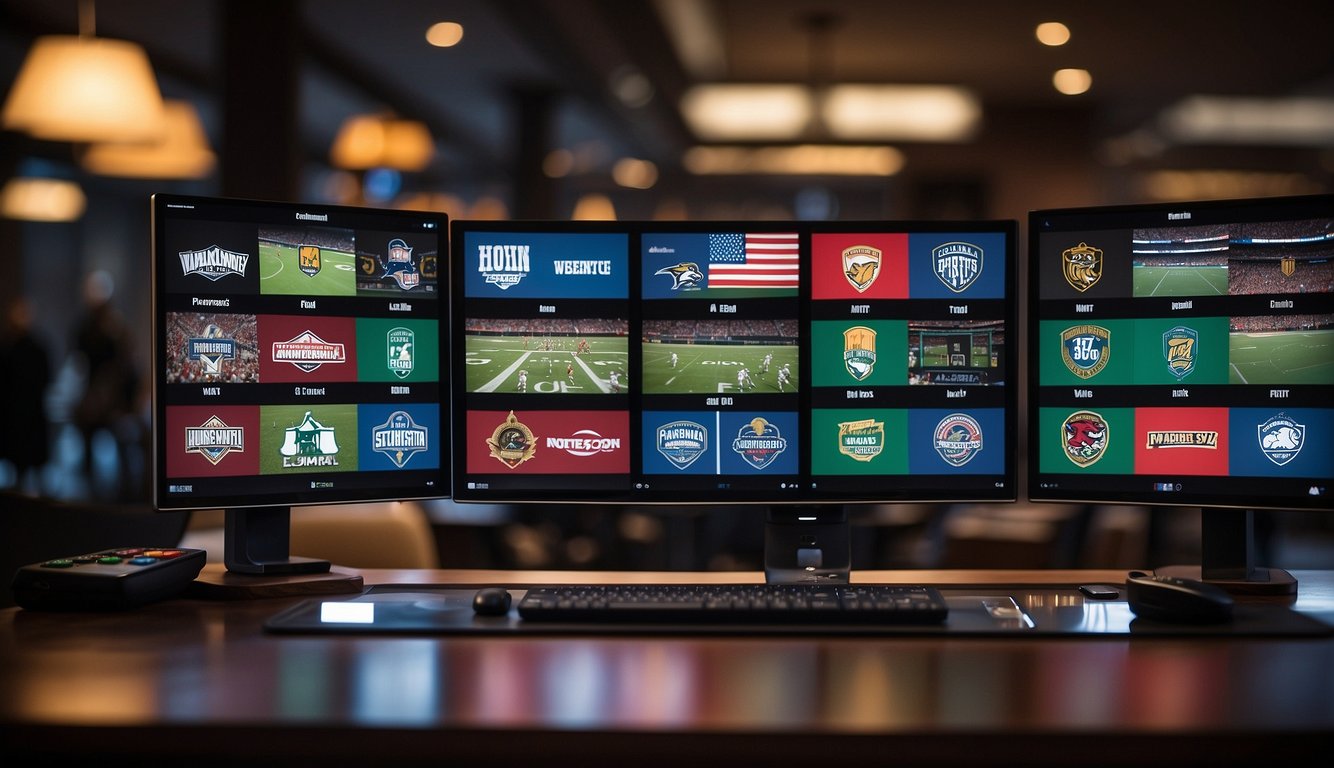 Various betting platforms displayed with Louisiana sports teams. Legal text visible