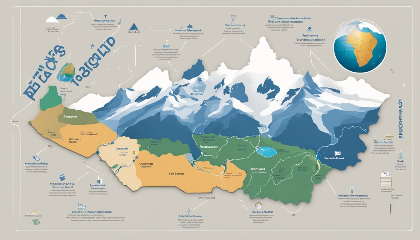 Patagonia's logo displayed next to educational and leadership materials, with a map of Israel highlighted