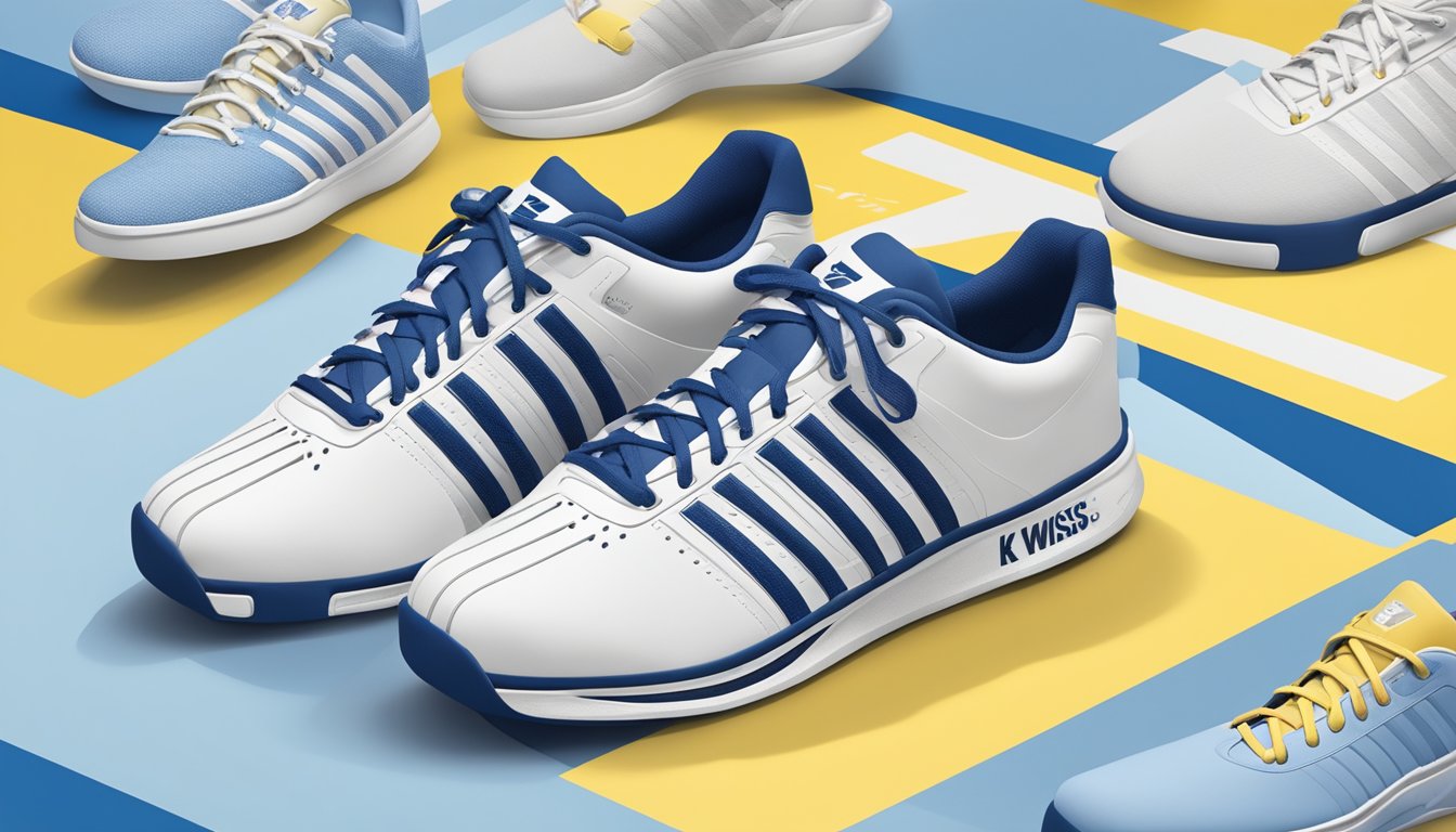 K-Swiss logo displayed on a website with positive customer reviews and testimonials from Israeli customers