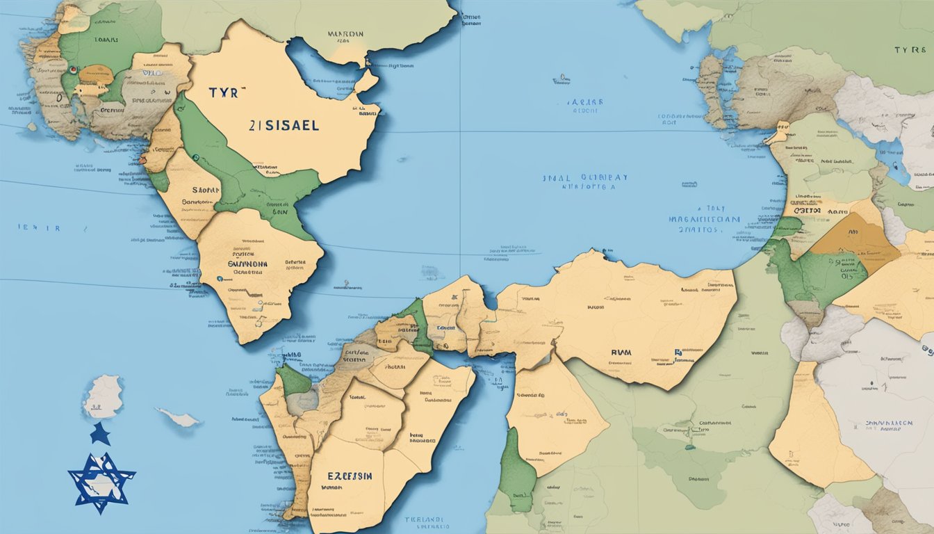 TYR's position on Israel: a map with TYR logo and Israeli flag