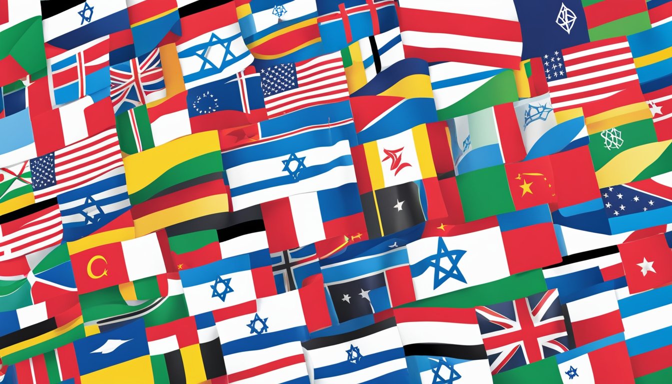 Specialized's logo displayed alongside diverse global flags, including Israel's, to depict their support