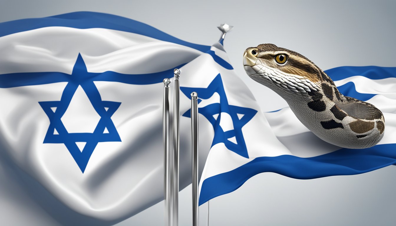 Diamondback logo displayed next to Israeli flag, symbolizing support. Trade graphs and charts show economic interactions