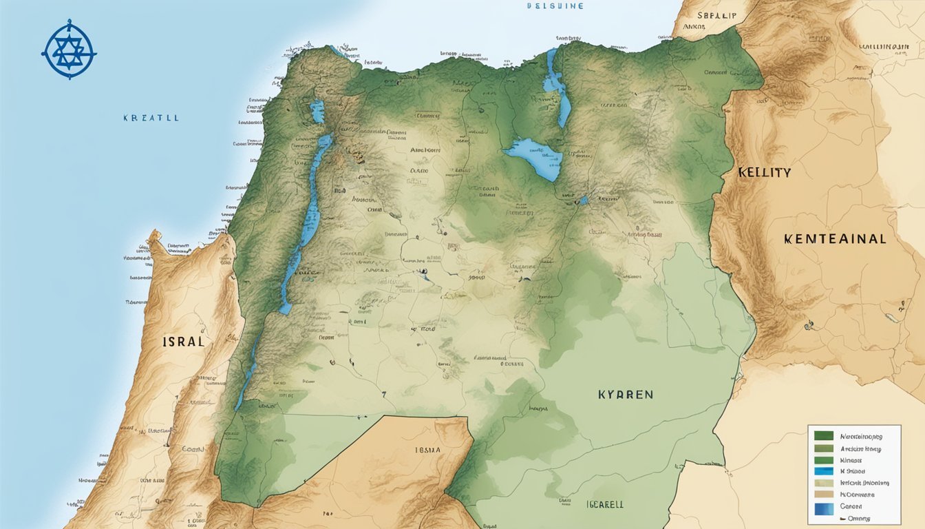 A map of Israel with a Kelty logo displayed prominently