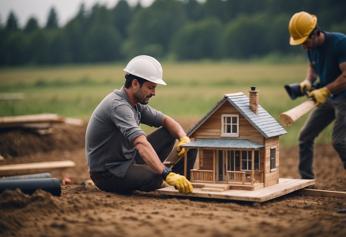 A person constructing a small house in a rural area without a permit