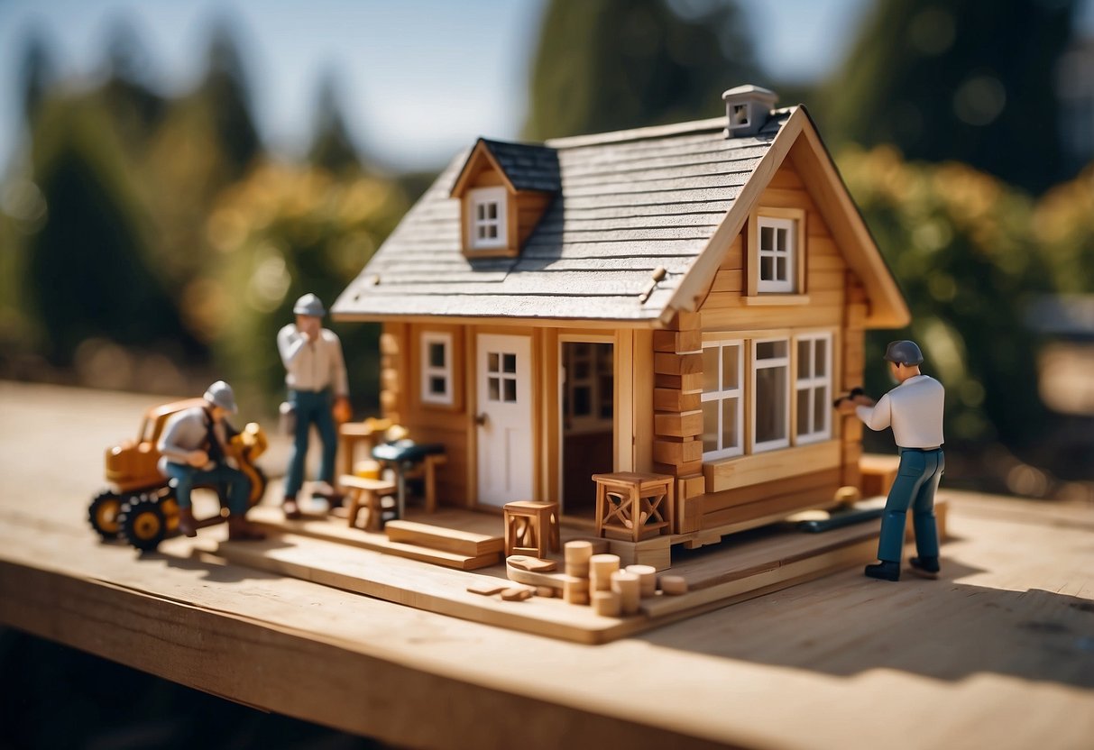 A person constructing a tiny house without a permit, facing regulations and legal restrictions