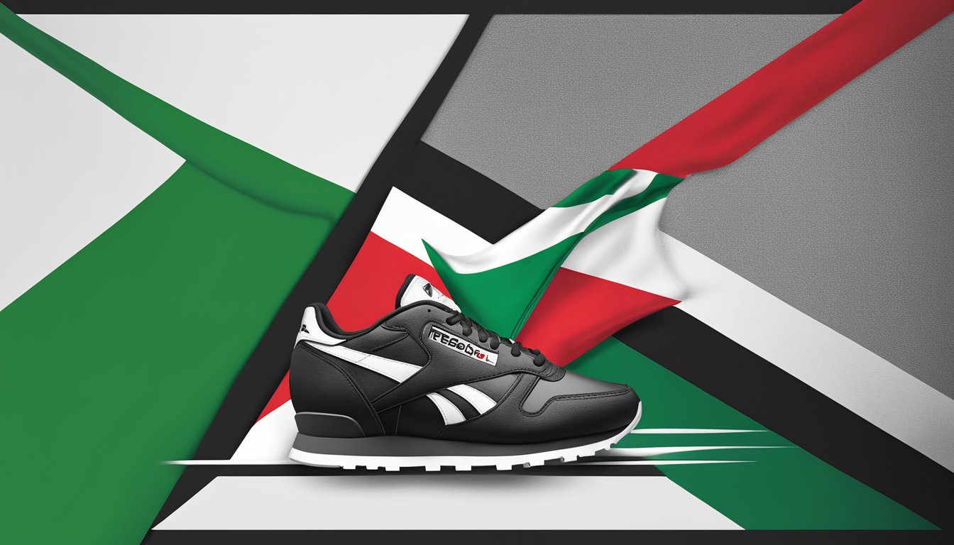 Reebok logo displayed alongside Palestinian flag