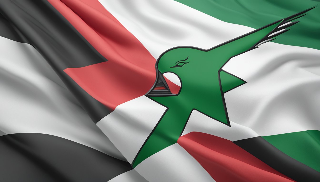 Mizuno logo displayed alongside the Palestinian flag